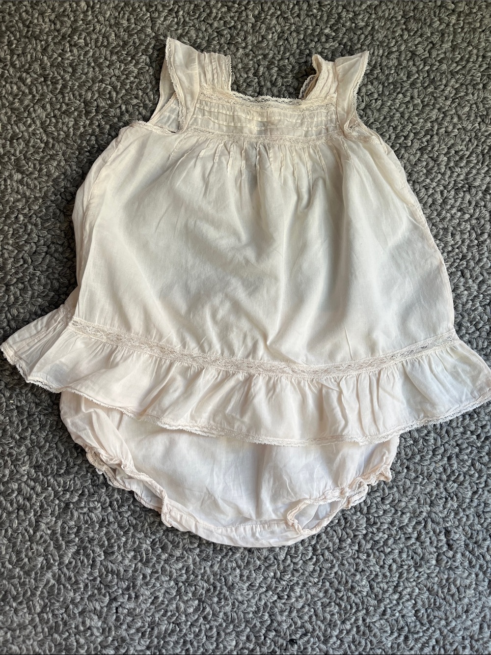 Bonpoint Cream Ruffle Tank Top with Matching Bloomers